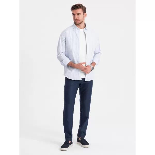  Pánské kalhoty OMBRE OM-PACP-0182 NAVY BLUE 