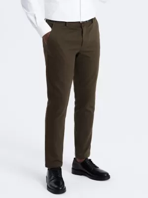 Pánské kalhoty OMBRE OM-PACP-0190 DARK OLIVE GREEN
