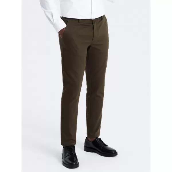  Pánské kalhoty OMBRE OM-PACP-0190 DARK OLIVE GREEN 