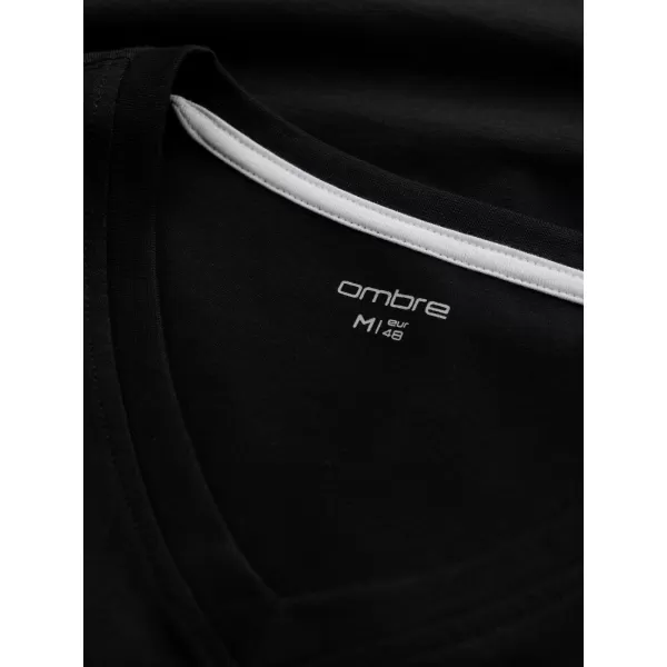  Pánské triko s dlouhým rukávem OMBRE OM-LSCL-0110 BLACK 