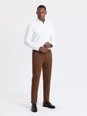 Pánské kalhoty OMBRE OM-PACP-0190 CARAMEL