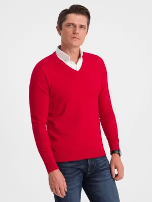 Pánský svetr OMBRE OM-SWSW-0102 RED