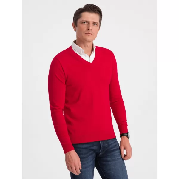  Pánský svetr OMBRE OM-SWSW-0102 RED 