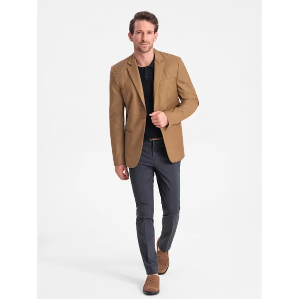  Pánské sako OMBRE OM-BLZB-0115 CARAMEL 