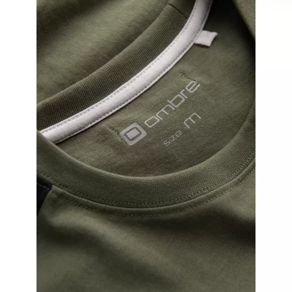  Pánské triko OMBRE S1632 OLIVE 