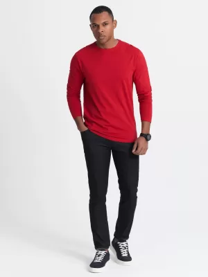 Pánské triko s dlouhým rukávem OMBRE OM-LSBL-0106 RED