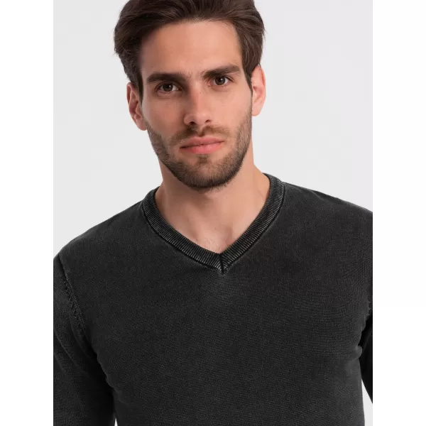  Pánský svetr OMBRE OM-SWOS-0108 BLACK 