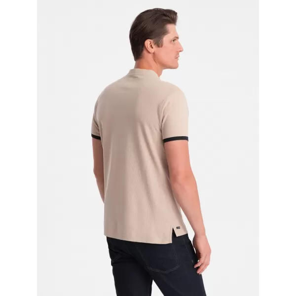  Pánské triko OMBRE OM-TSCT-0156 BEIGE 