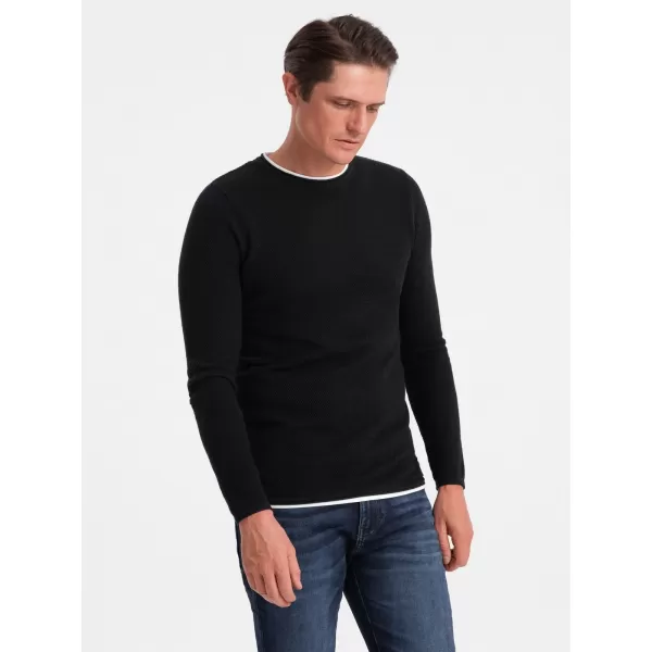  Pánský svetr OMBRE OM-SWSW-0103 BLACK 