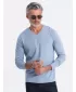 Pánské triko s dlouhým rukávem OMBRE OM-LSBL-0108 BLUE DENIM