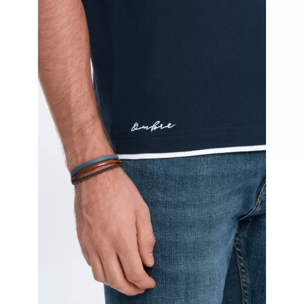  Pánské triko OMBRE OM-POSS-0113 NAVY BLUE 