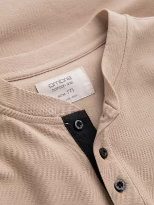 Pánské triko OMBRE OM-TSCT-0156 BEIGE