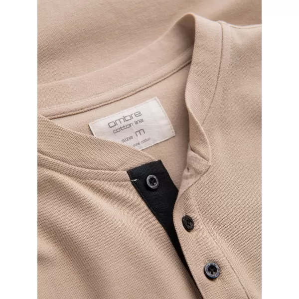  Pánské triko OMBRE OM-TSCT-0156 BEIGE 