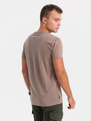 Pánské triko OMBRE OM-TSPT-0166 LIGHT BROWN