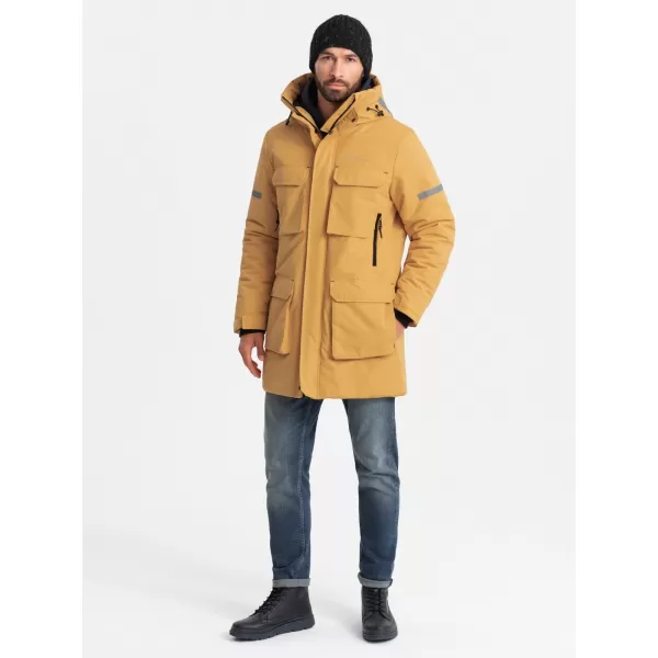  Pánská bunda OMBRE OM-JALJ-0169 YELLOW 