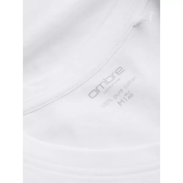  Pánské triko s dlouhým rukávem OMBRE OM-LSBL-0108 WHITE 