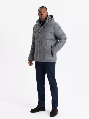 Pánská bunda OMBRE OM-JAHP-0203 GREY