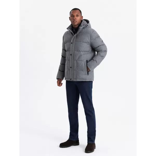  Pánská bunda OMBRE OM-JAHP-0203 GREY 
