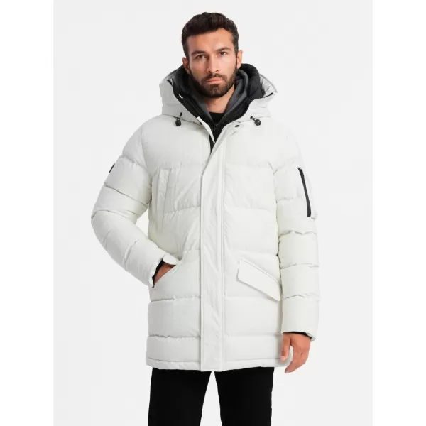 Pánská bunda OMBRE OM-JALJ-0201 WHITE 