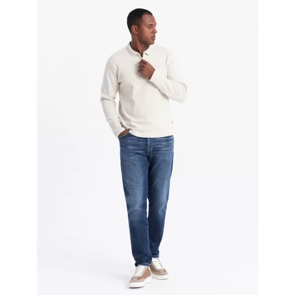  Pánské triko OMBRE OM-POLS-0130 CREAM 