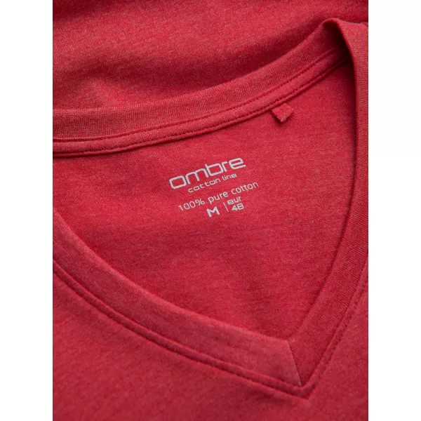  Pánské triko OMBRE OM-TSBS-0145 RED MELANGE 