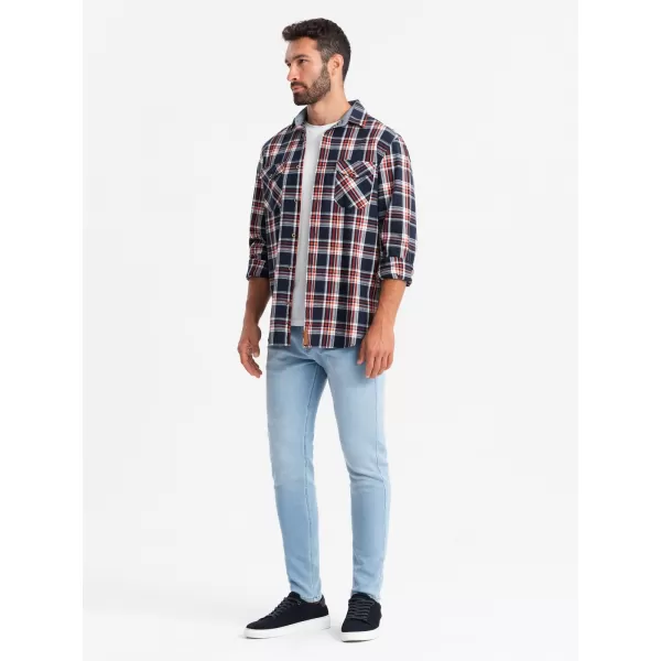  Pánské džíny OMBRE OM-PADP-0214 LIGHT BLUE 