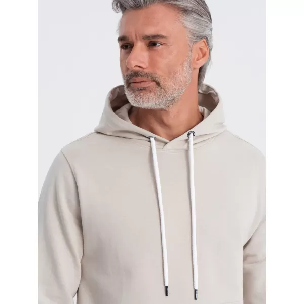  Pánská mikina OMBRE OM-SSBN-0177 LIGHT BEIGE 