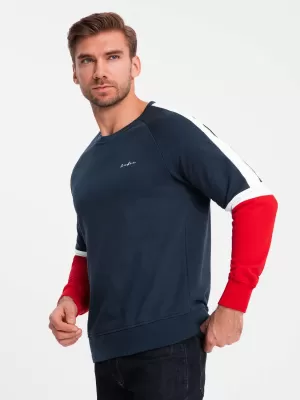 Pánská mikina OMBRE OM-SSNZ-22FW-003 NAVY BLUE