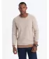 Pánský svetr OMBRE OM-SWSW-0111 LIGHT BROWN