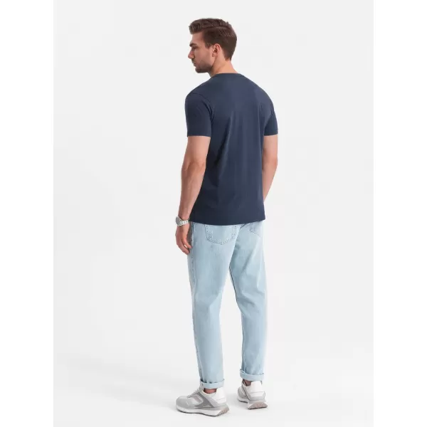 Pánské triko OMBRE OM-TSCT-0109 NAVY BLUE 
