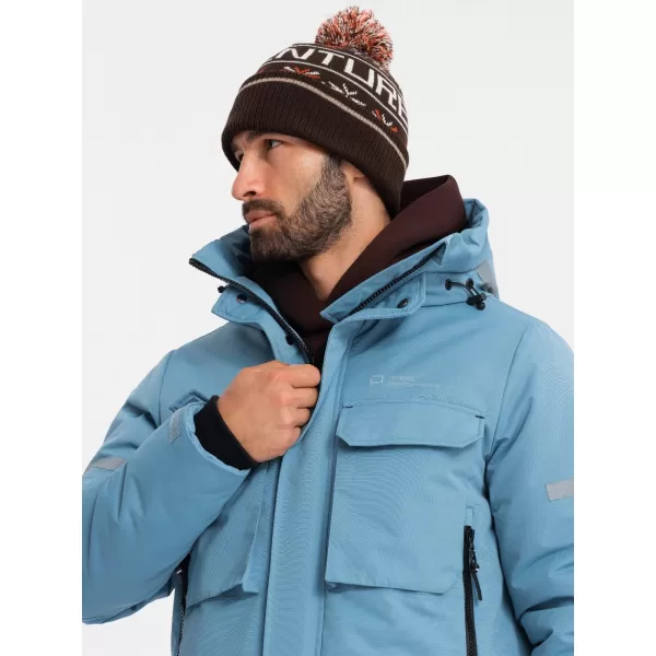  Pánská bunda OMBRE OM-JALJ-0169 BLUE 