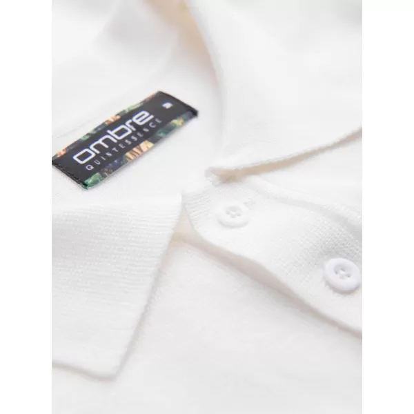  Pánské triko s límečkem OMBRE OM-POSS-0118 WHITE 