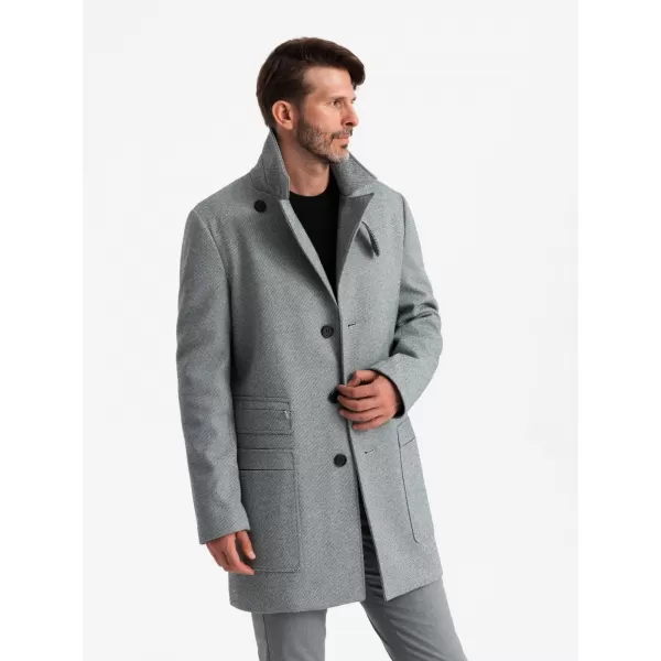  Pánský kabát OMBRE OM-COWC-0108 GREY 