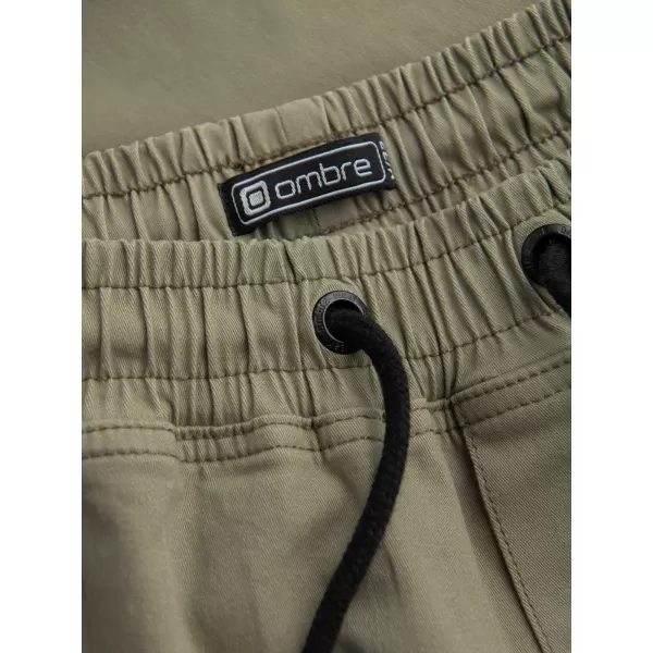  Pánské kalhoty OMBRE OM-PAJO-0125 KHAKI 