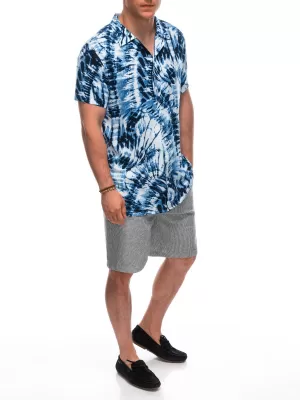 Pánská košile OMBRE OM-SHPS-0113 WHITE/NAVY