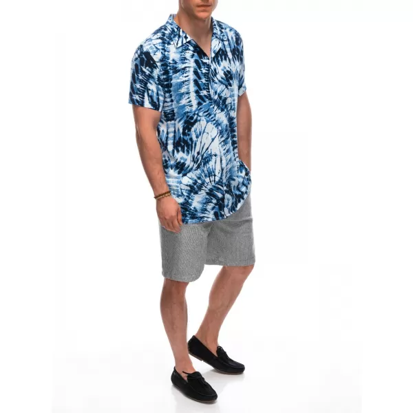  Pánská košile OMBRE OM-SHPS-0113 WHITE/NAVY 