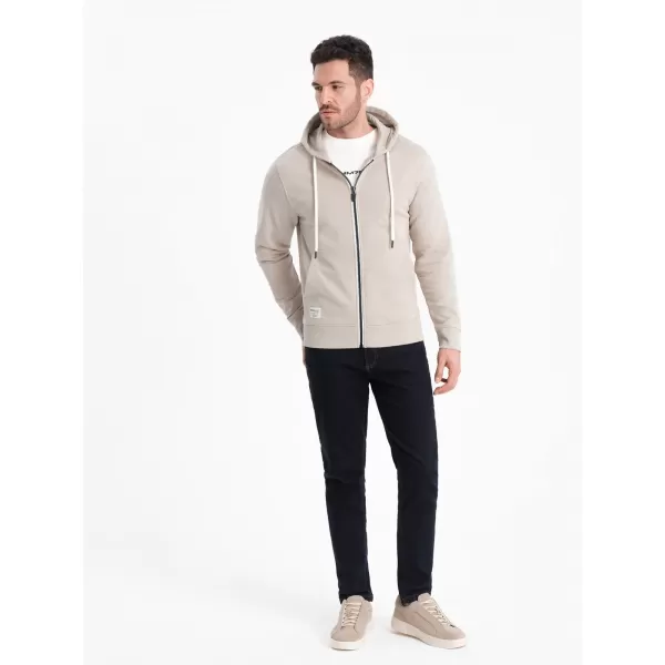  Pánská mikina OMBRE OM-SSBZ-0178 LIGHT BEIGE 