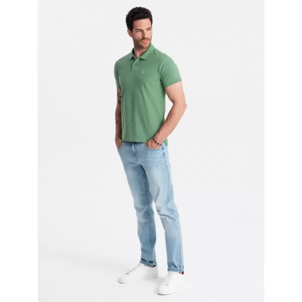  Pánské triko s límečkem OMBRE OM-POBS-0100 GREEN 