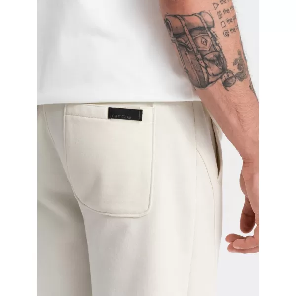  Pánské tepláky OMBRE OM-PABS-0174 CREAM 