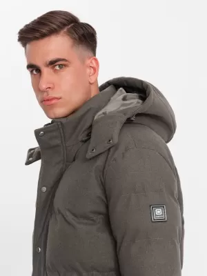 Pánská bunda OMBRE OM-JALJ-0217 DARK GREY MELANGE