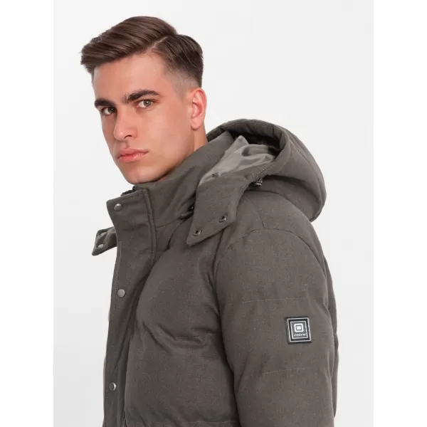  Pánská bunda OMBRE OM-JALJ-0217 DARK GREY MELANGE 