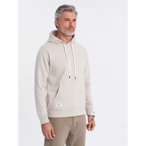  Pánská mikina OMBRE OM-SSBN-0177 LIGHT BEIGE 