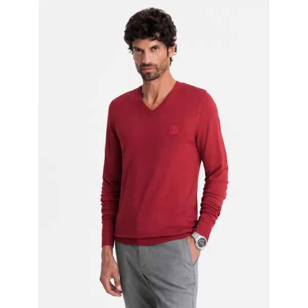  Pánský svetr OMBRE OM-SWBS-0107 RED 
