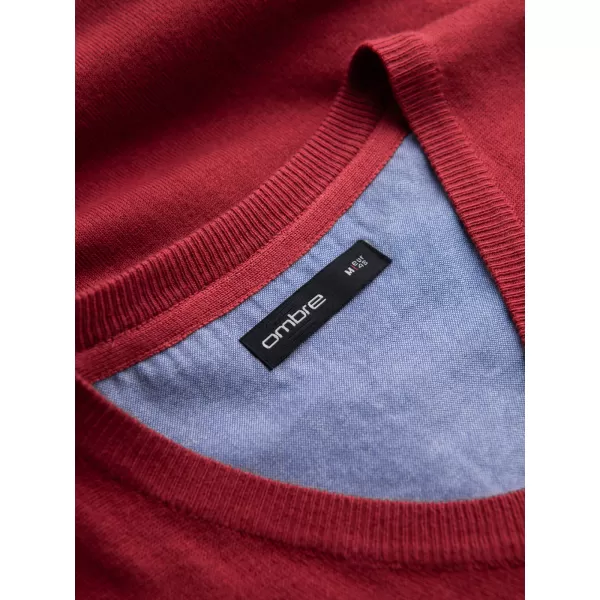  Pánský svetr OMBRE OM-SWBS-0107 RED 