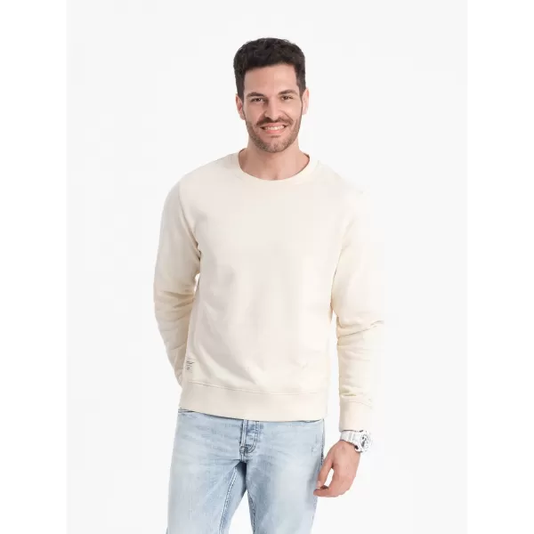  Pánská mikina OMBRE OM-SSBN-0175 CREAM 
