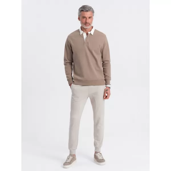  Pánské tepláky OMBRE OM-PABS-0173 LIGHT BEIGE 