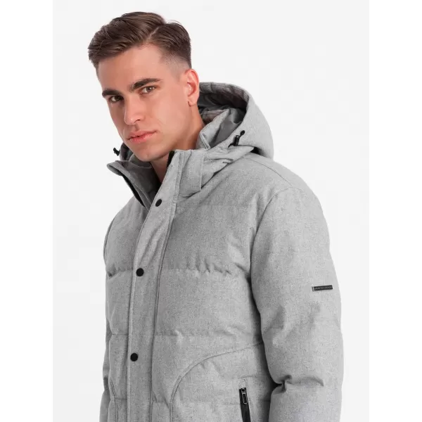  Pánská bunda OMBRE OM-JAHP-0203 GREY MELANGE 