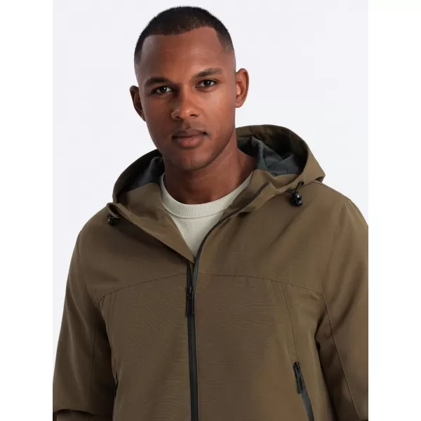  Pánská bunda OMBRE OM-JANP-0191 BROWN 