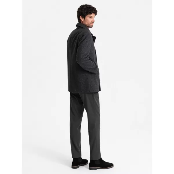  Pánský kabát OMBRE OM-COWC-0115 GRAPHITE 