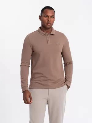 Pánské triko OMBRE OM-POLS-0131 BROWN
